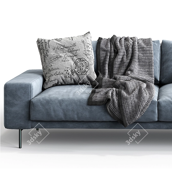 Modern Triple Sofa by B&T Design 3D model image 2