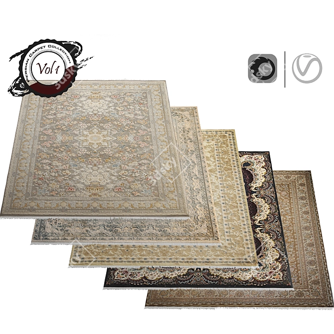 Luxury Persian Carpet - 4K Texture 3D model image 1