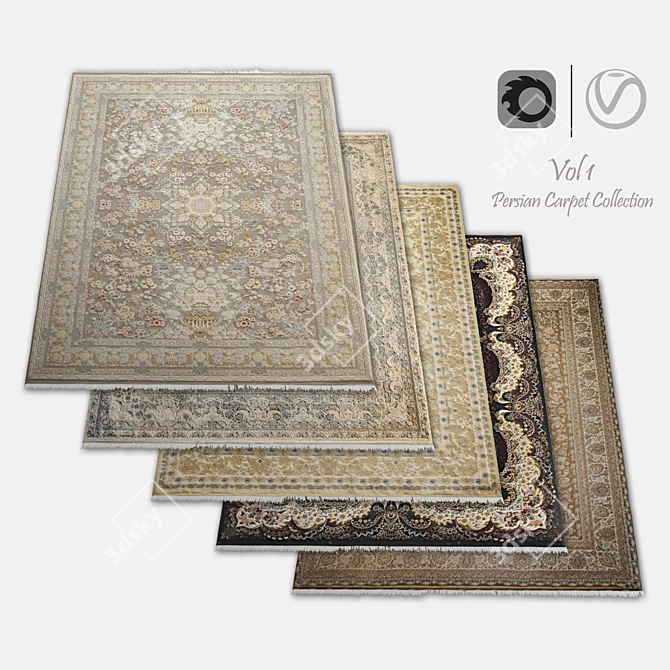 Luxury Persian Carpet - 4K Texture 3D model image 4