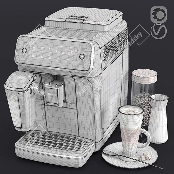 Philips 3200 LatteGo: Fully Automatic Espresso Machine 3D model image 5