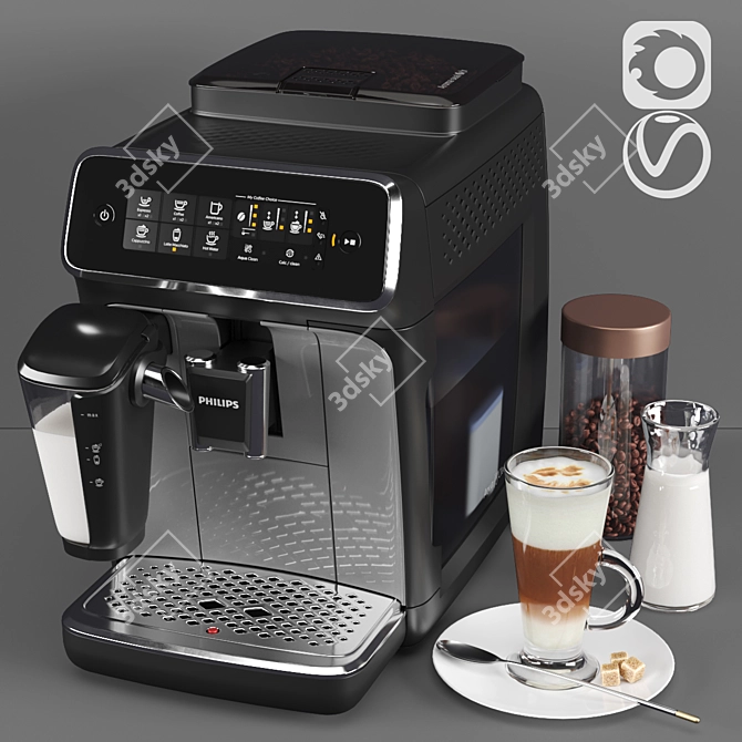 Philips 3200 LatteGo: Fully Automatic Espresso Machine 3D model image 11