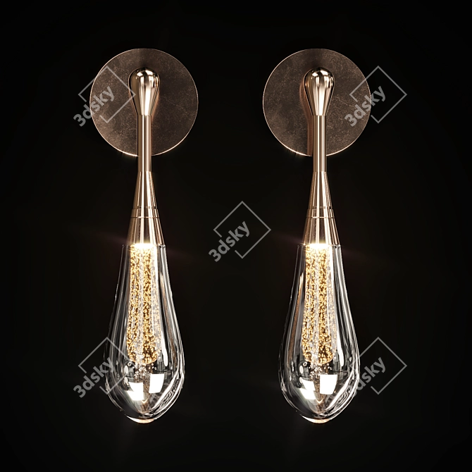 Elegant LED Wall Lamp 3D model image 3