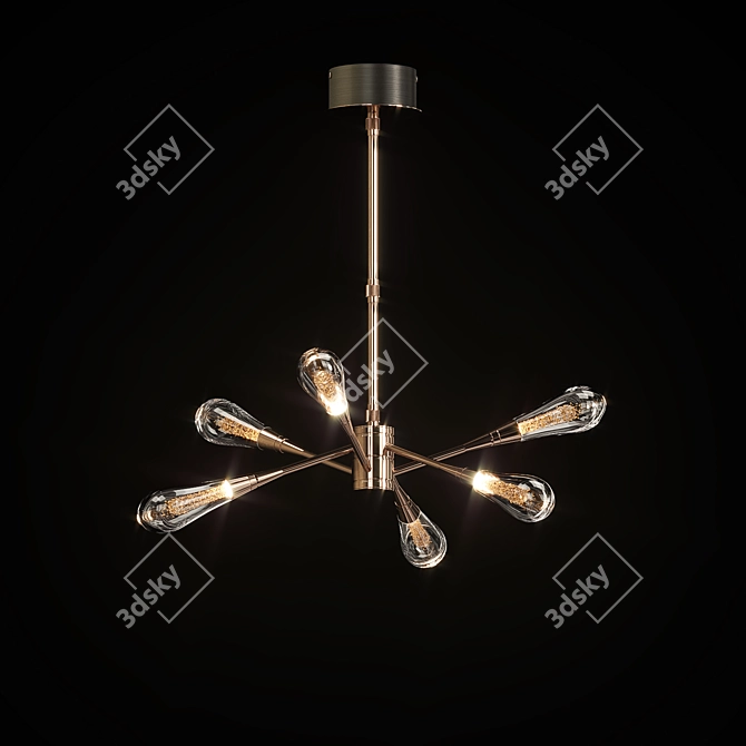 Elegant Glass LED Chandelier 3D model image 1