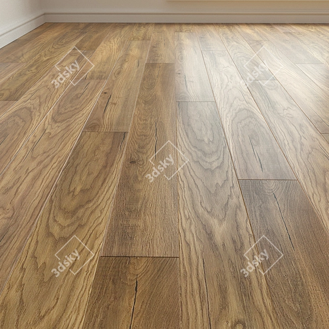 Title: Schwarzwald Oak Laminate Parquet 3D model image 1