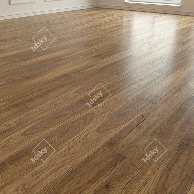 Title: Schwarzwald Oak Laminate Parquet 3D model image 2