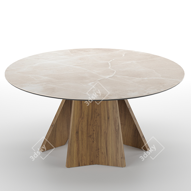 Icaro Round Table with Stunning Ceramic Top 3D model image 1