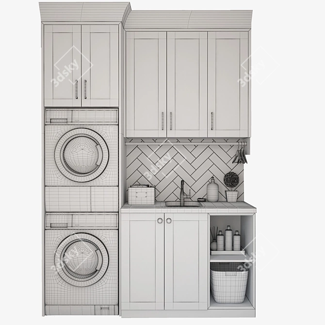 Electrolux Laundry Set: EDH 3498 RDE Dryer & EWF1408WDL2 Washer 3D model image 2