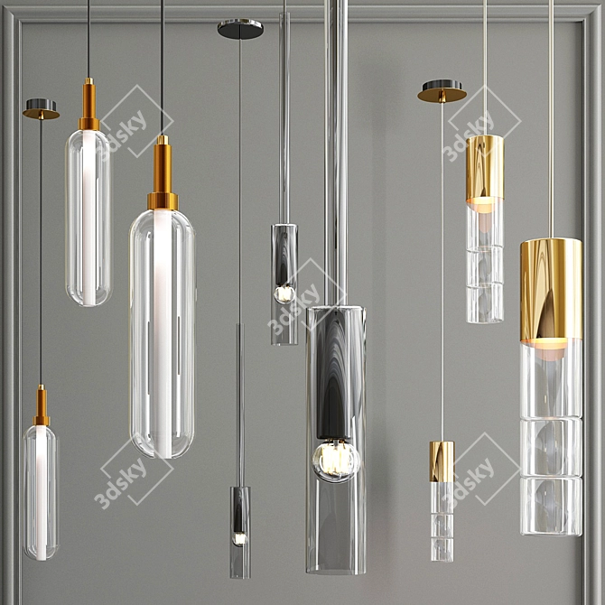 Elegant Pendant Chandelier Collection 3D model image 1