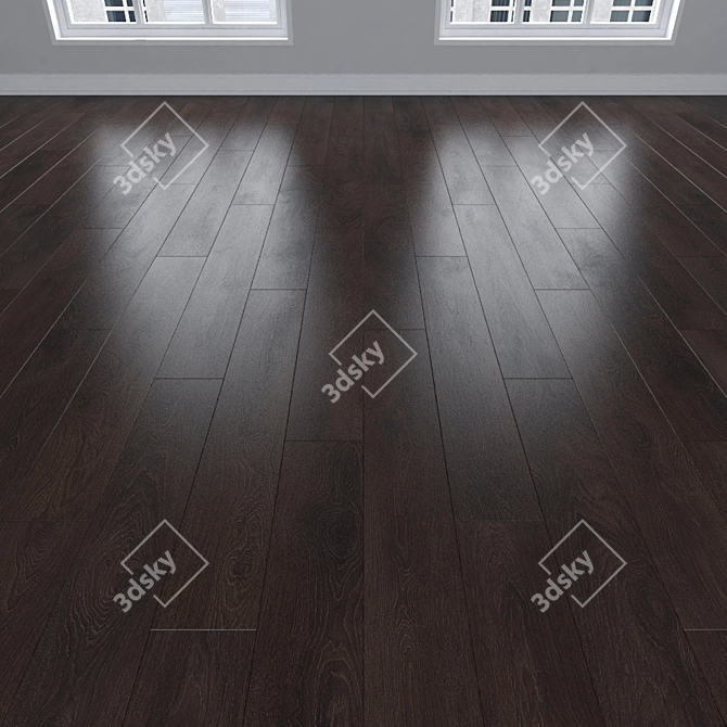 Dark Oak Parquet: Herringbone, Linear, Chevron 3D model image 2