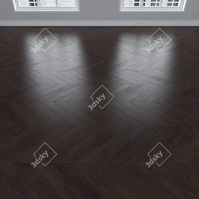 Dark Oak Parquet: Herringbone, Linear, Chevron 3D model image 4