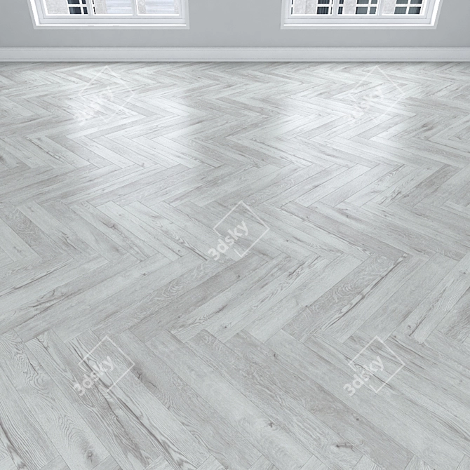 White Oak Parquet: Herringbone, Linear, Chevron 3D model image 3