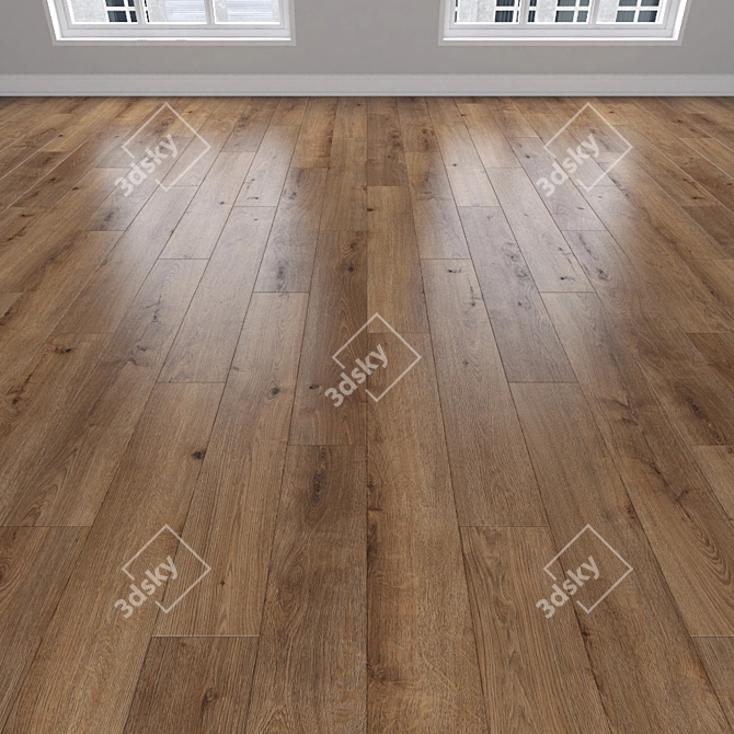 Oak Parquet: Herringbone, Linear & Chevron 3D model image 2