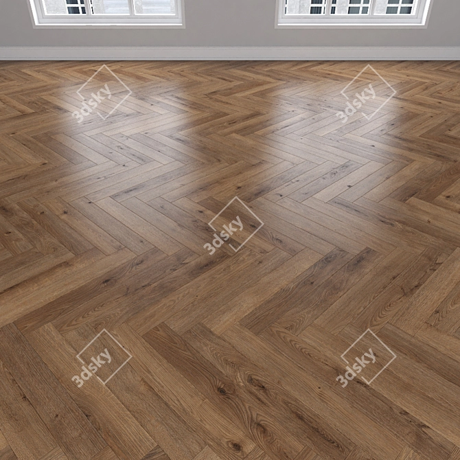 Oak Parquet: Herringbone, Linear & Chevron 3D model image 3