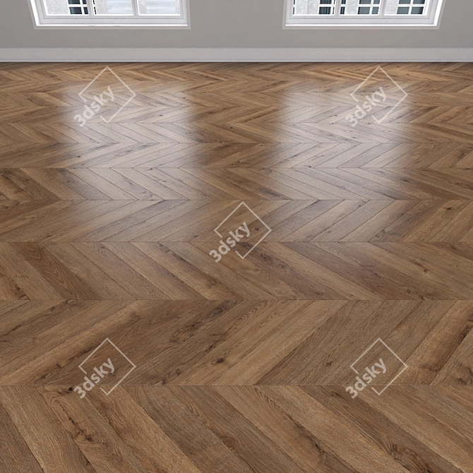 Oak Parquet: Herringbone, Linear & Chevron 3D model image 4