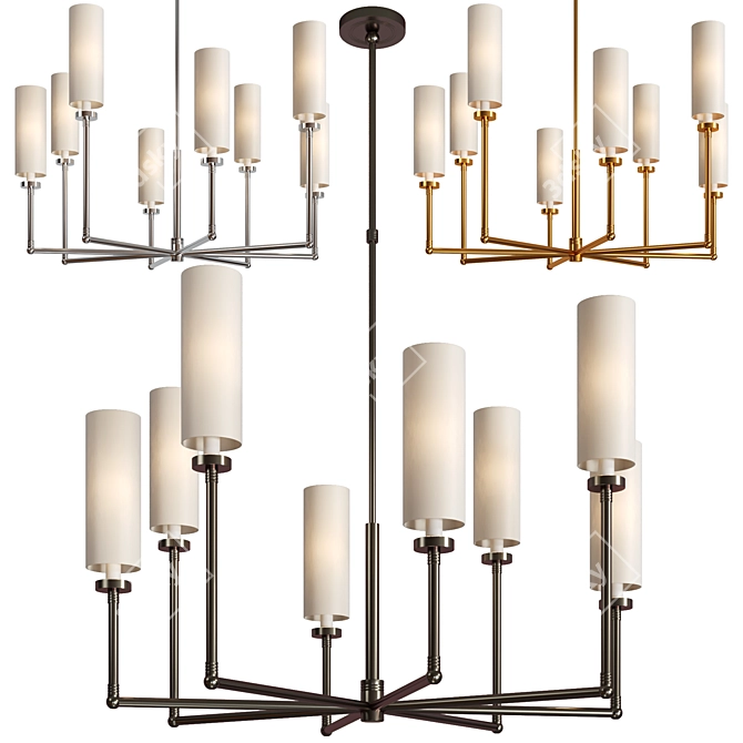 Ziyi Large Chandelier - Sophisticated Lighting Statement 3D model image 1