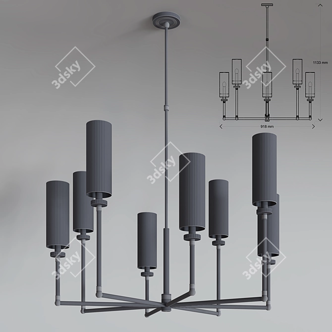 Ziyi Large Chandelier - Sophisticated Lighting Statement 3D model image 2