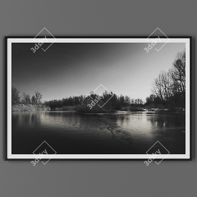 Elegant Black Framed Art 3D model image 1