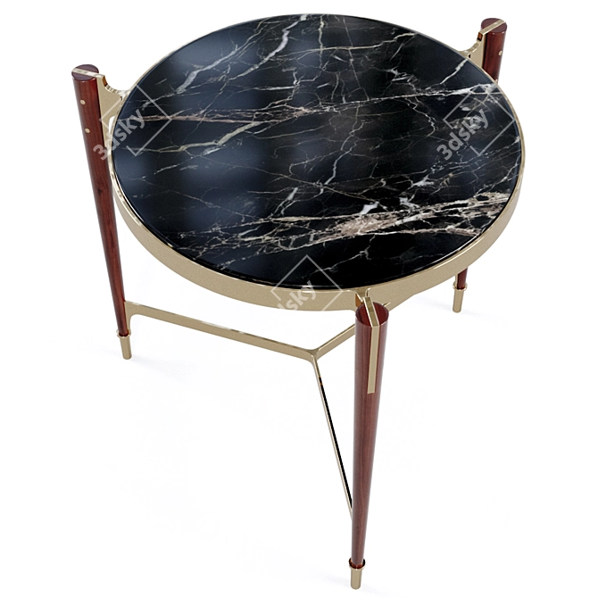 Luxurious Rosewood Side Table | Handcrafted Elegance 3D model image 2