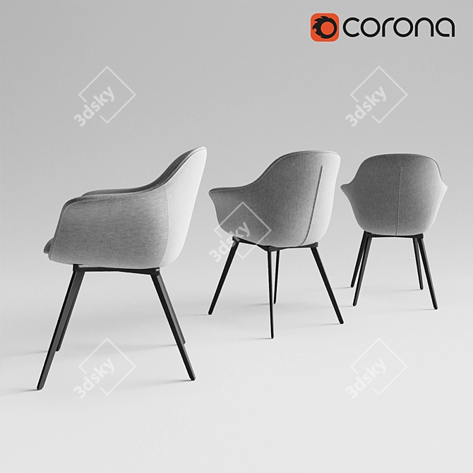 Vintage Gray Dining Chair - Quilda LA REDOUTE 3D model image 2