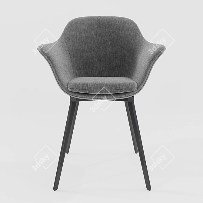 Vintage Gray Dining Chair - Quilda LA REDOUTE 3D model image 8