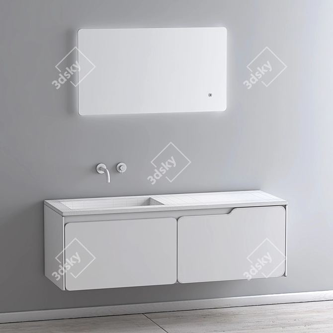 SOLIDO Modern Bathroom Cabinet 3D model image 2