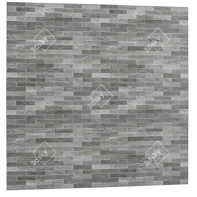 Gray Porcelain Tiles - High Resolution Tileable Texture 3D model image 1