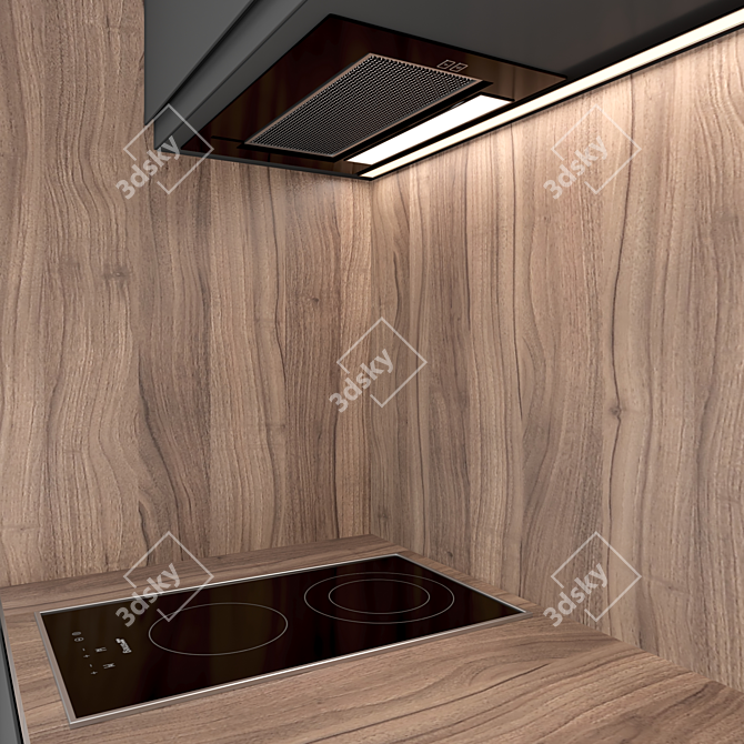 Modern Kitchen Unit: Compact, Stylish, and High-Quality 3D model image 2