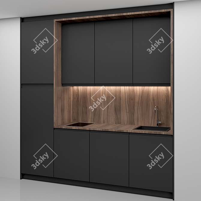 Modern Kitchen Unit: Compact, Stylish, and High-Quality 3D model image 4
