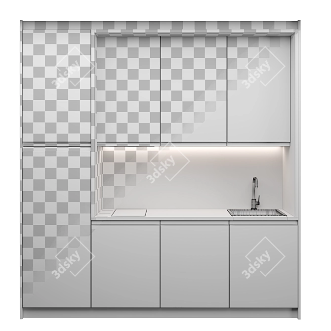 Modern Kitchen Unit: Compact, Stylish, and High-Quality 3D model image 5