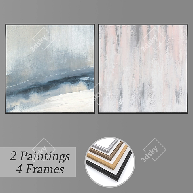  2-Piece Wall Art Set with Multiple Frame Options 3D model image 1