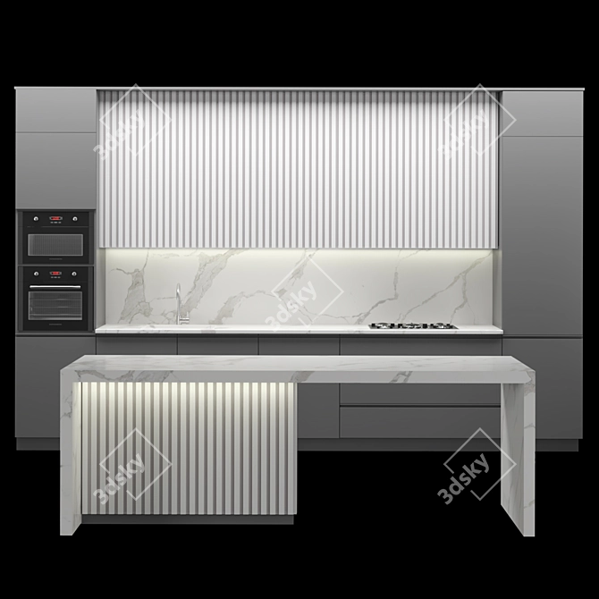 Modern Kitchen Unit 2015 3D model image 1