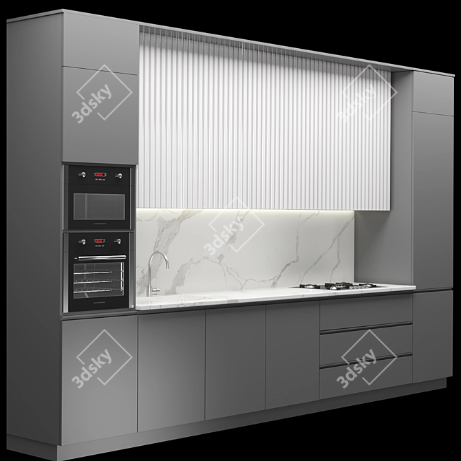 Modern Kitchen Unit 2015 3D model image 2