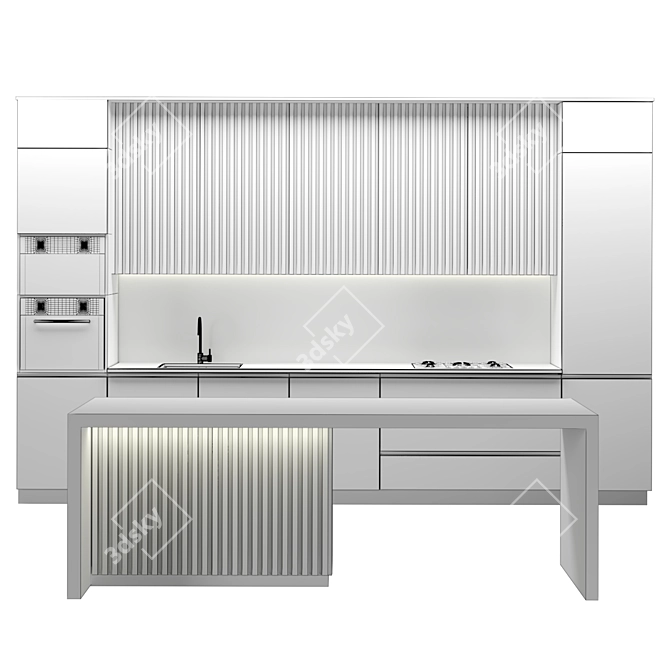 Modern Kitchen Unit 2015 3D model image 4