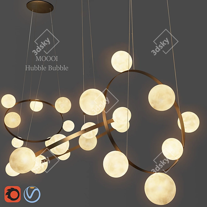 Moooi Hubble Bubble: Versatile Chandelier 3D model image 10