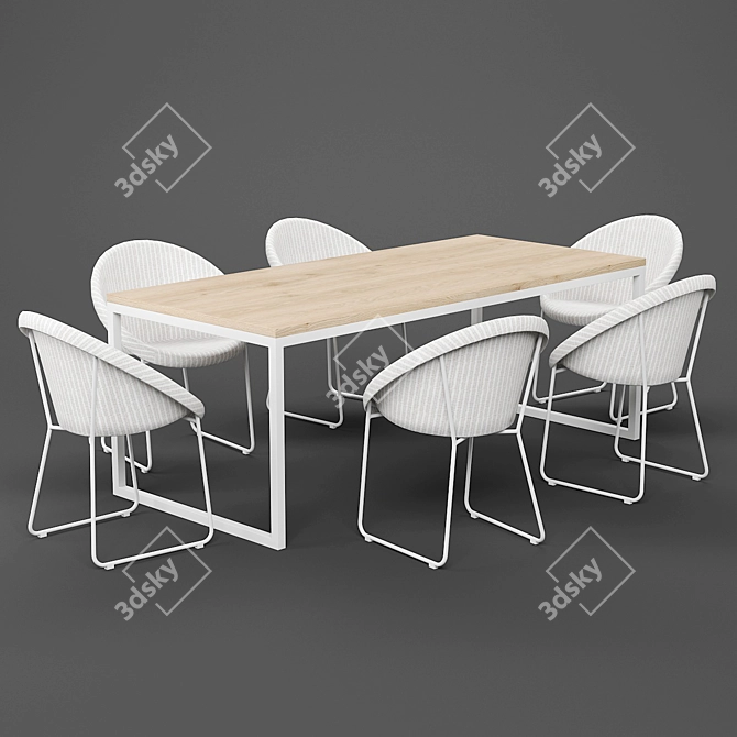 Modern Dining Table Set 2013 3D model image 1