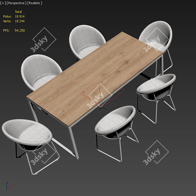 Modern Dining Table Set 2013 3D model image 5