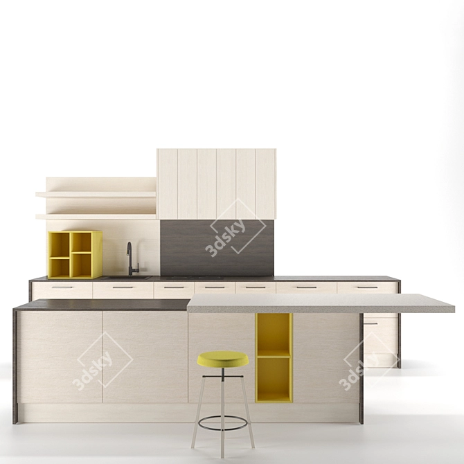 Modern Style Arredo3 Round Kitchen 3D model image 1