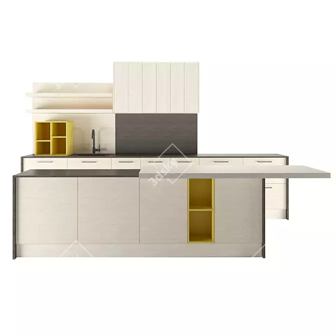 Modern Style Arredo3 Round Kitchen 3D model image 6