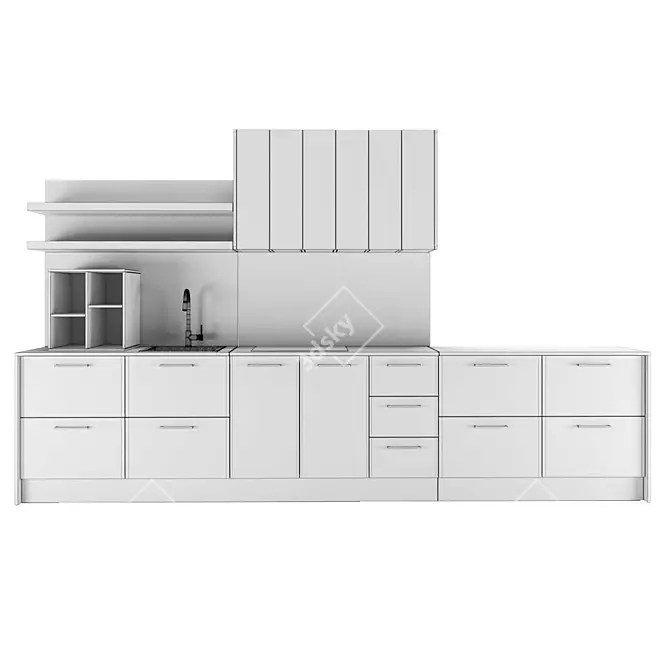 Modern Style Arredo3 Round Kitchen 3D model image 11