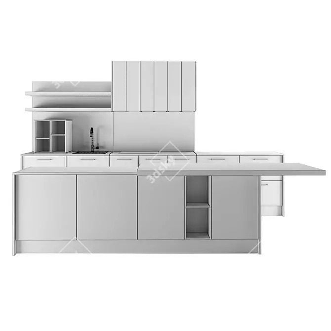 Modern Style Arredo3 Round Kitchen 3D model image 14