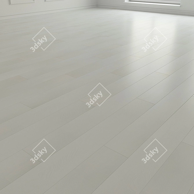 Pearl White Laminate Parquet 3D model image 2