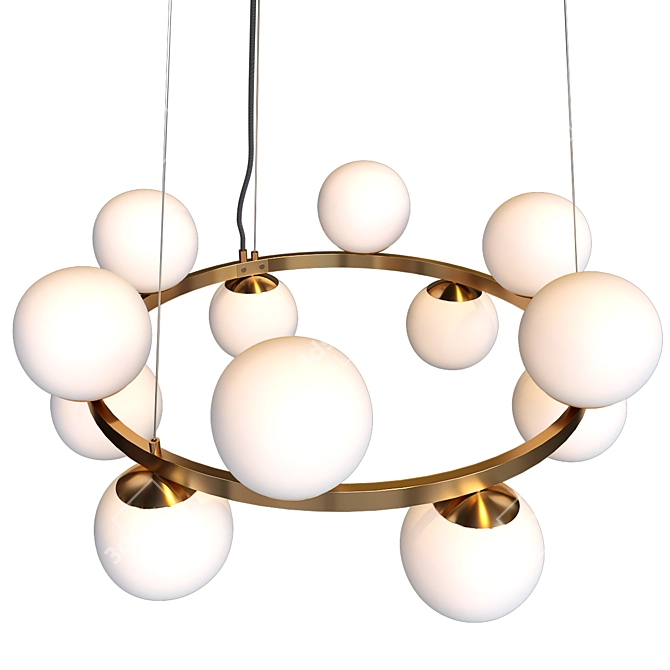 Bubbles Brass Pendant Light - CB2 3D model image 1