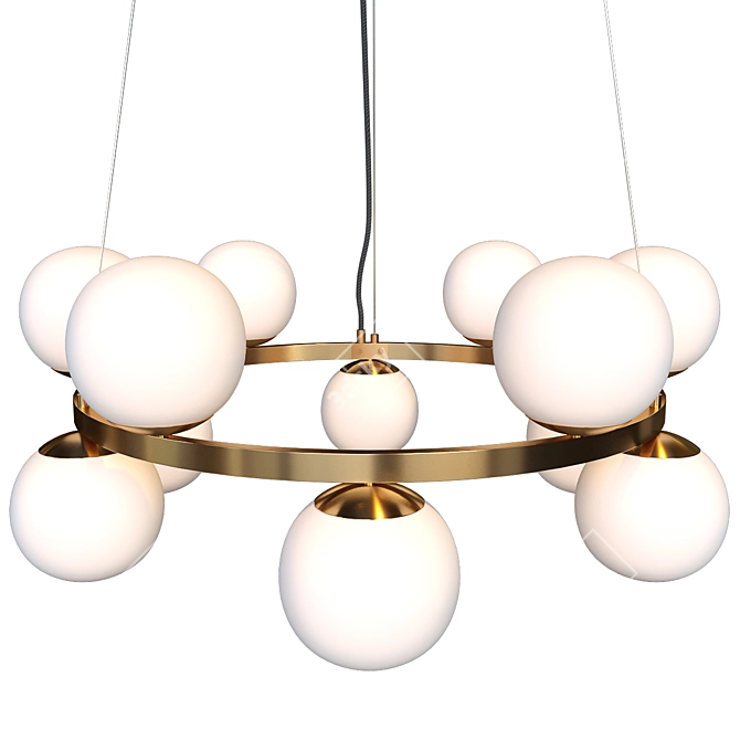 Bubbles Brass Pendant Light - CB2 3D model image 2