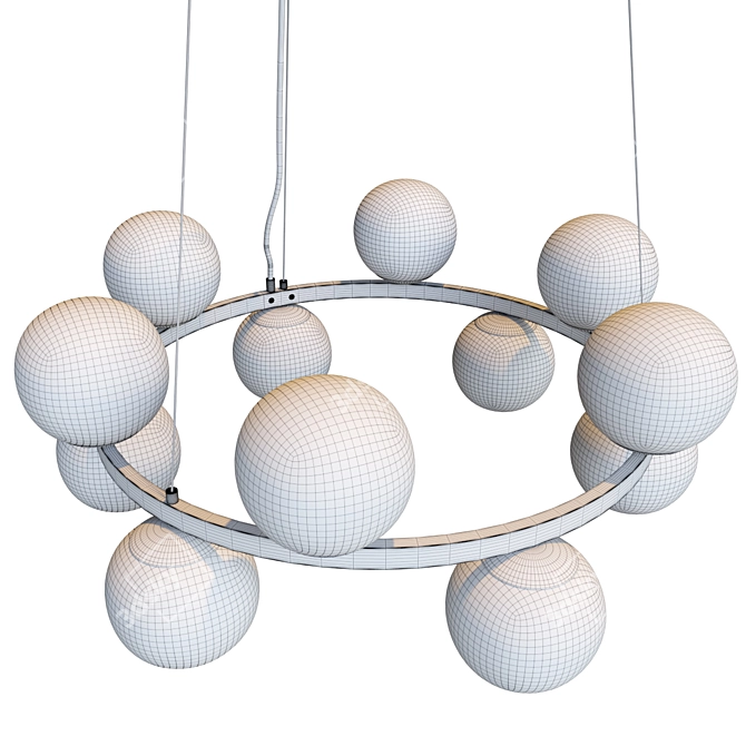 Bubbles Brass Pendant Light - CB2 3D model image 3