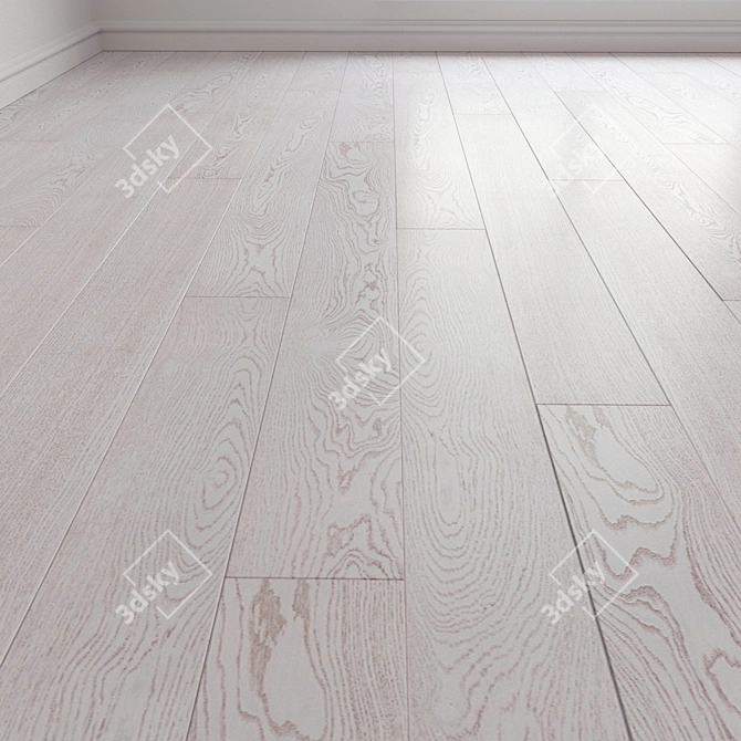 Laminate Parquet Flooring - Tango Art White Moscow  High-Quality Volume Floor Tiles, Seamless Installation 3D model image 1