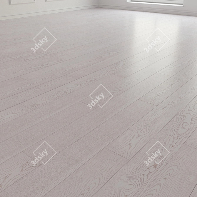 Laminate Parquet Flooring - Tango Art White Moscow  High-Quality Volume Floor Tiles, Seamless Installation 3D model image 2