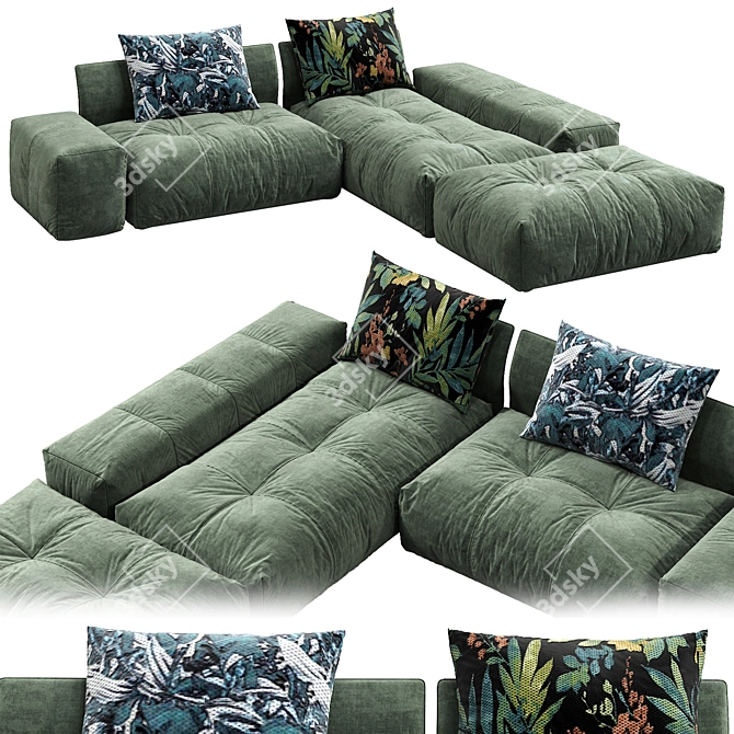 Pixel Sofa: Modern and Stylish Seating 3D model image 1