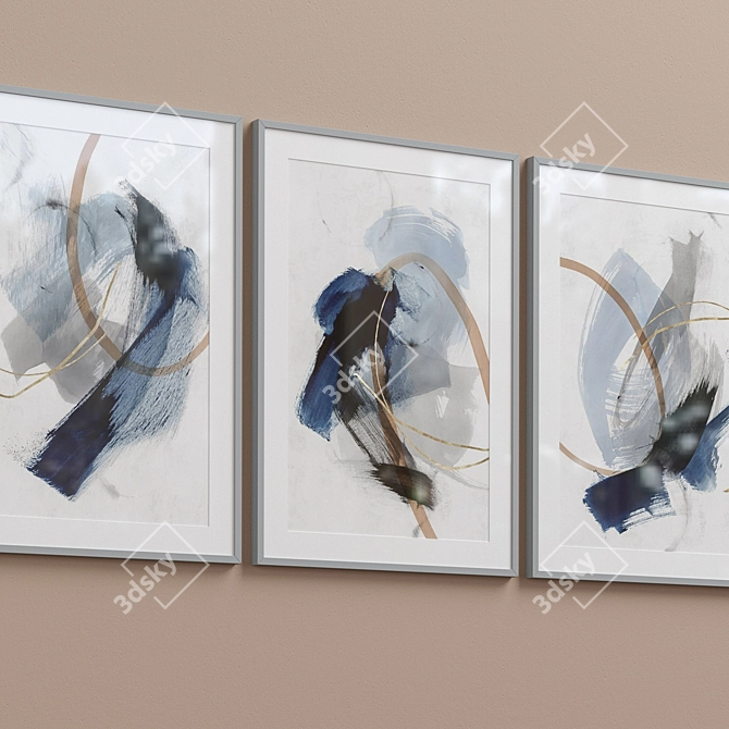 Contemporary Abstract Framed Prints 3D model image 4