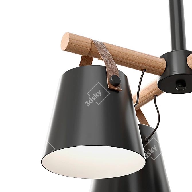 Natura C Pendant Lamp with 4 Shades 3D model image 2