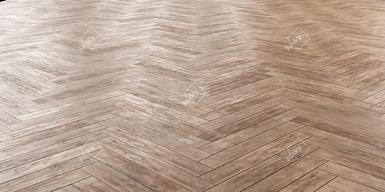 Brown Laminate Flooring - Standard and Herringbone Layouts 3D model image 3